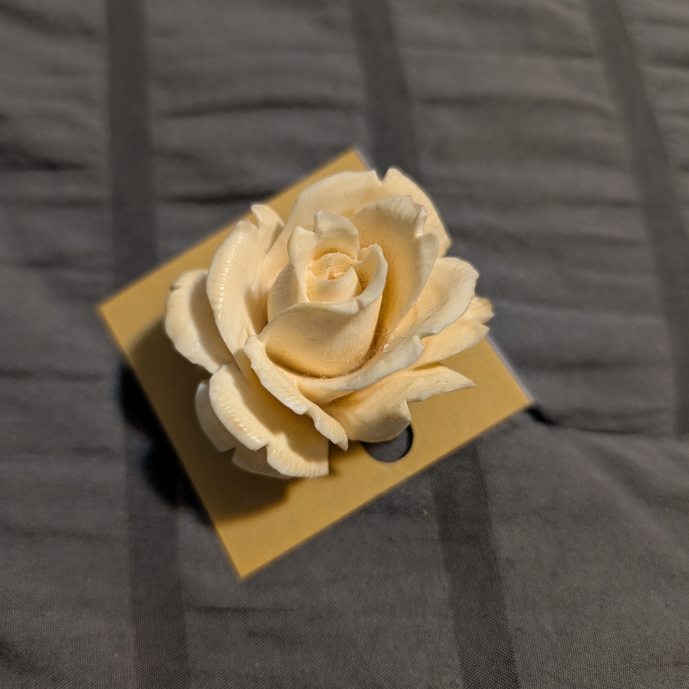 Elegant Cream Rose Brooch